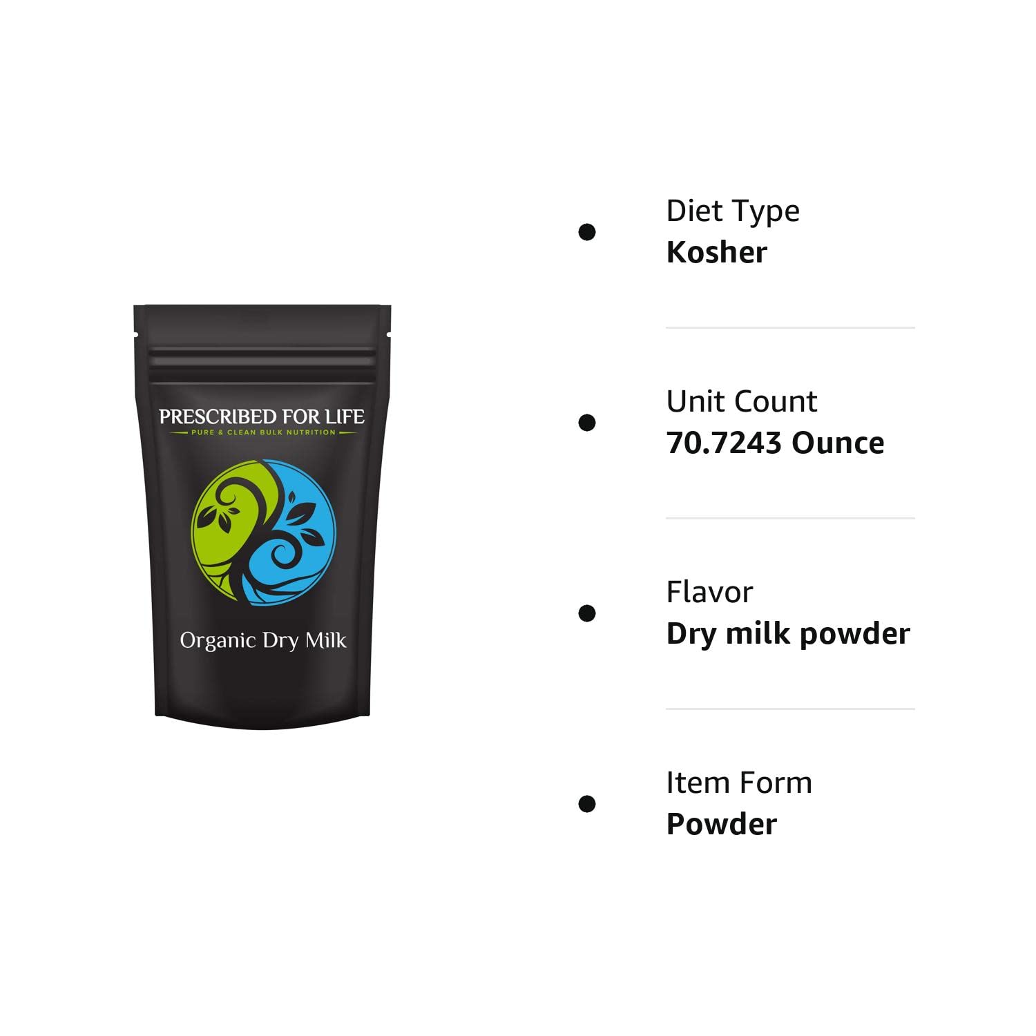 Organic Dry Milk Powder | USDA Grade A Whole Milk rBST & rBGH Free, Non-GMO, Kosher | Shelf Stable Powdered Milk, 2 kg - Image 7